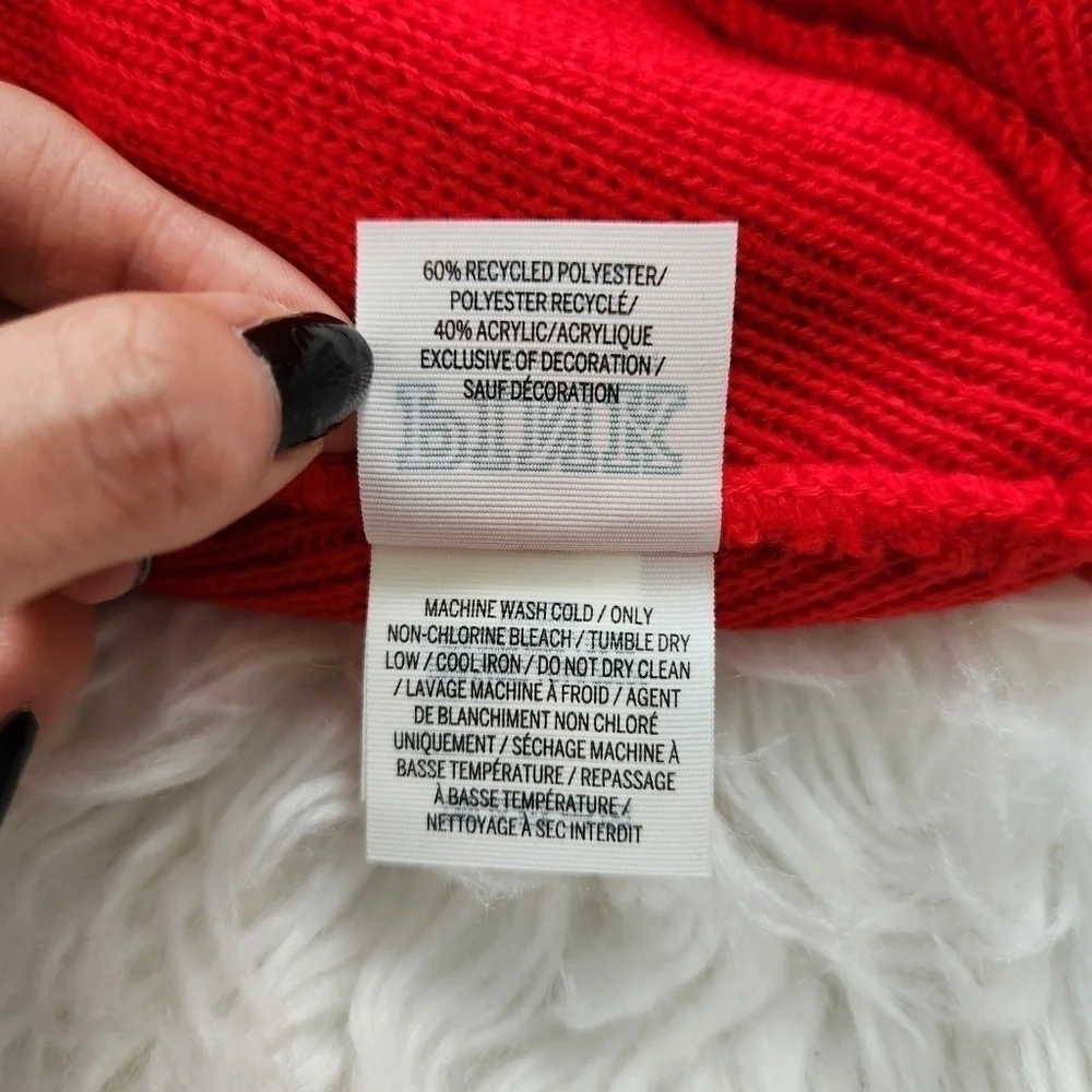 PINK Victoria's Secret Red Rib Knit Beanie. One size. New without without tags.